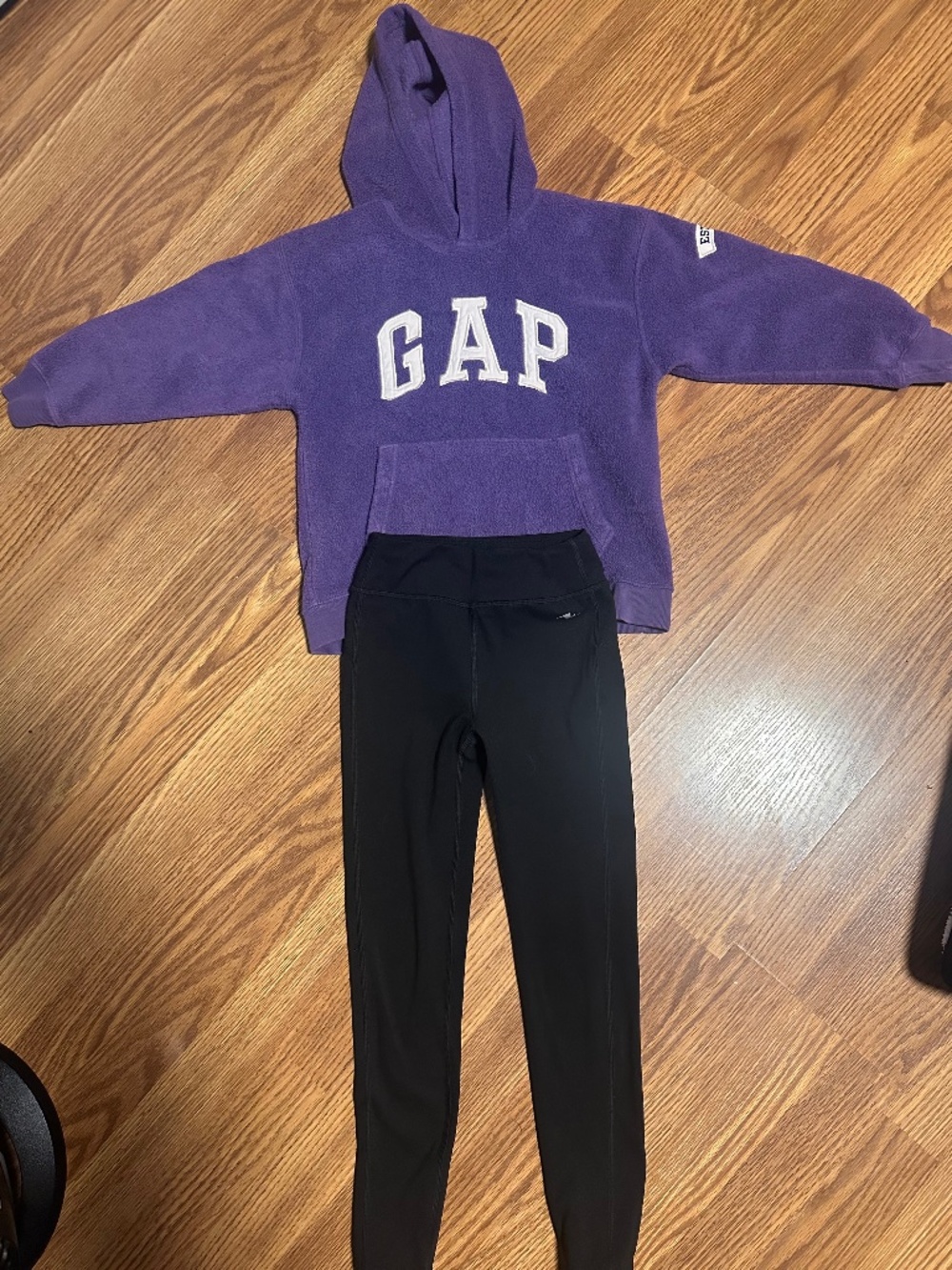 GAP Kids Purple Fleece Hoodie + Athletic Works Leggings | Fall Outfit
